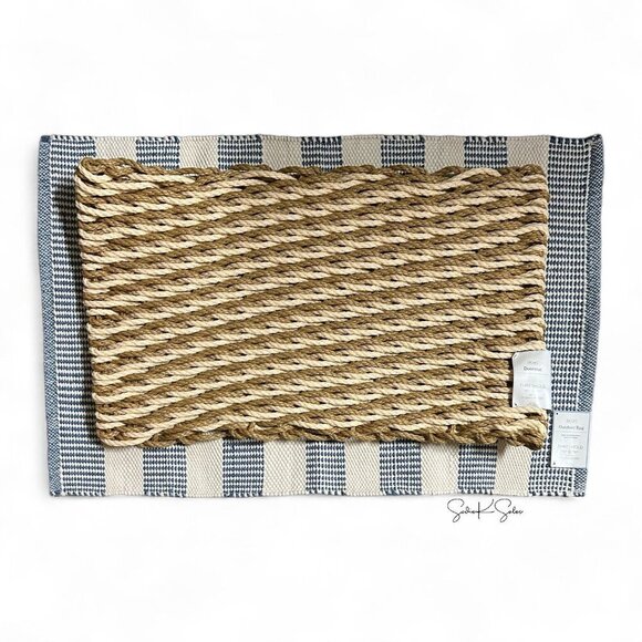 Threshold Studio McGee 1'6" x‎ 2'6" Basket Weave Poly Rope Outdoor Door Mat - Picture 6 of 7